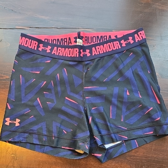 Under Armour Pink and Black Athletic Shorts for Performance - Picture 1 of 2